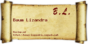 Baum Lizandra névjegykártya